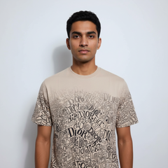 Dior Regular Fit Round Neck Printed T-shirt
