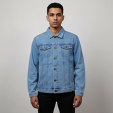 Boohoo High Quality Men's Blue Denim Shirt
