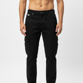 Azra Cargo Wide Leg Black Denim