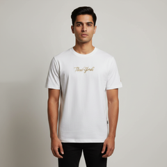 New York Embroidery Oversized Round Neck T-shirt