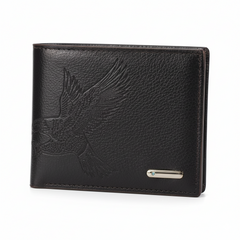 Jiangbao Men's Leather Black Wallets
