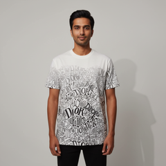 Dior Regular Fit Round Neck Printed T-shirt