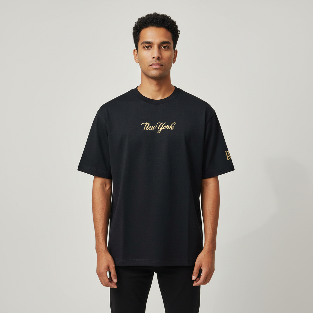 New York Embroidery Oversized Round Neck T-shirt