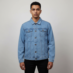 Boohoo High Quality Men's Blue Denim Shirt