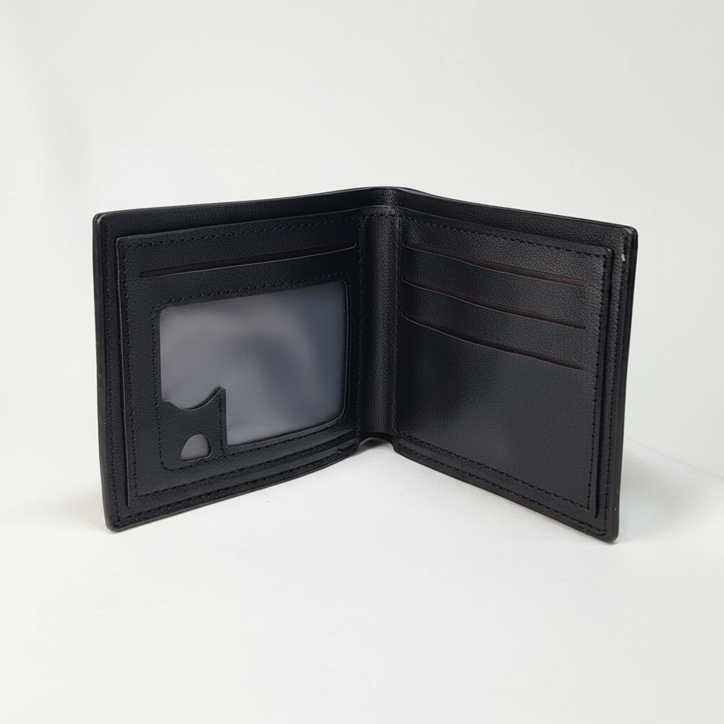 Jiangbao Men's Leather Black Wallets