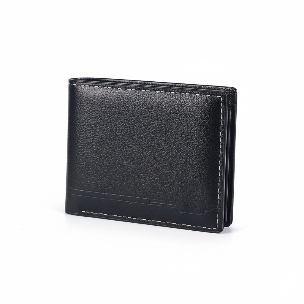 Jiangbao Men's Leather Black Wallets
