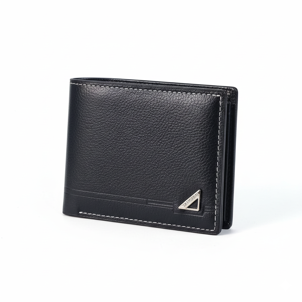 Jiangbao Men's Leather Black Wallets