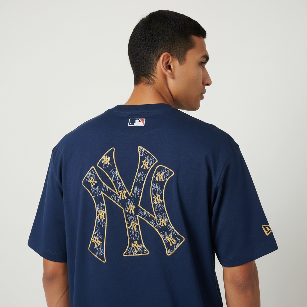 New York Embroidery Oversized Round Neck T-shirt