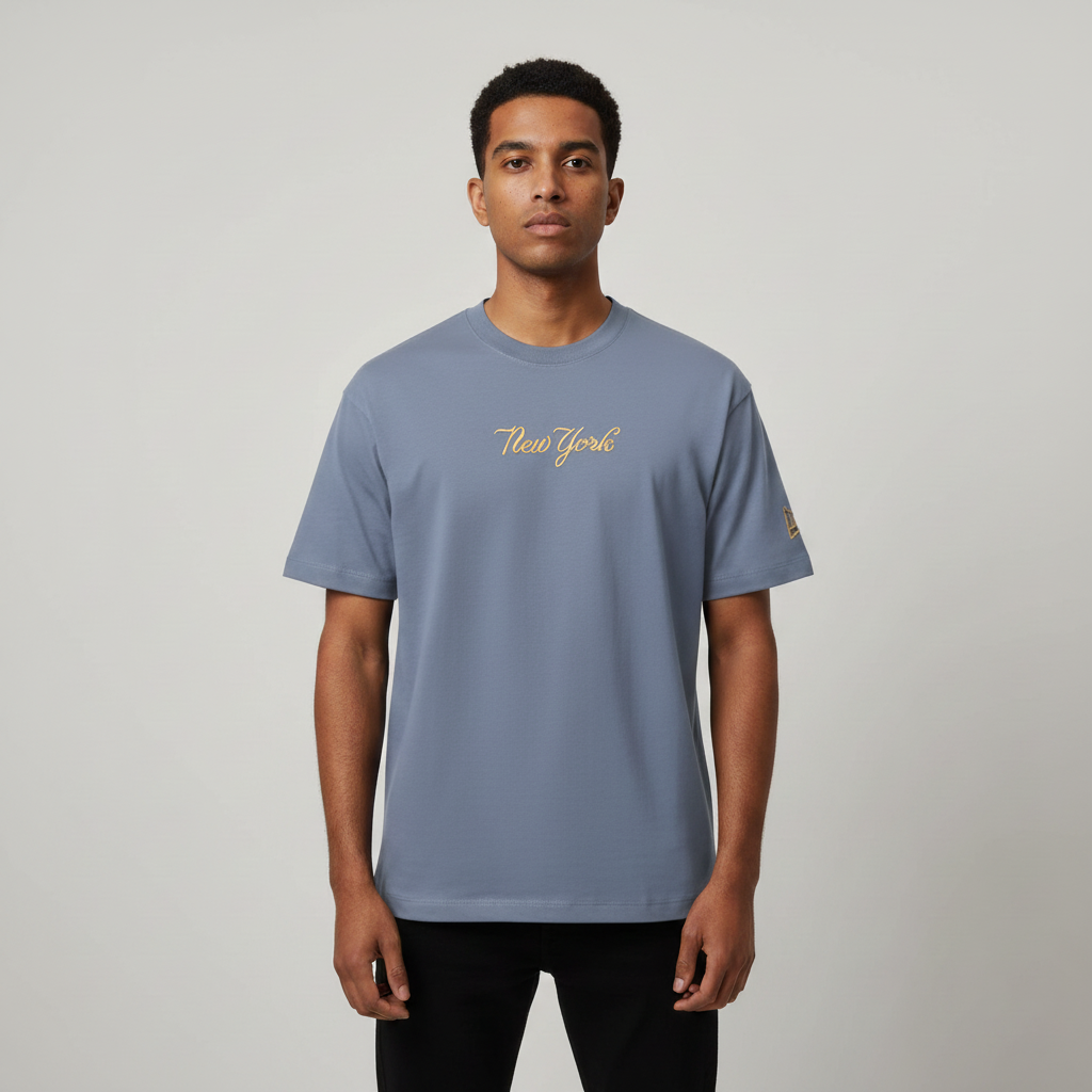 New York Embroidery Oversized Round Neck T-shirt