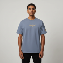New York Embroidery Oversized Round Neck T-shirt