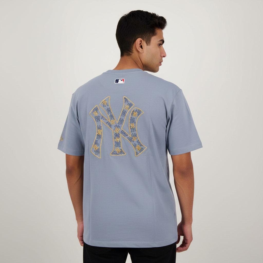 New York Embroidery Oversized Round Neck T-shirt