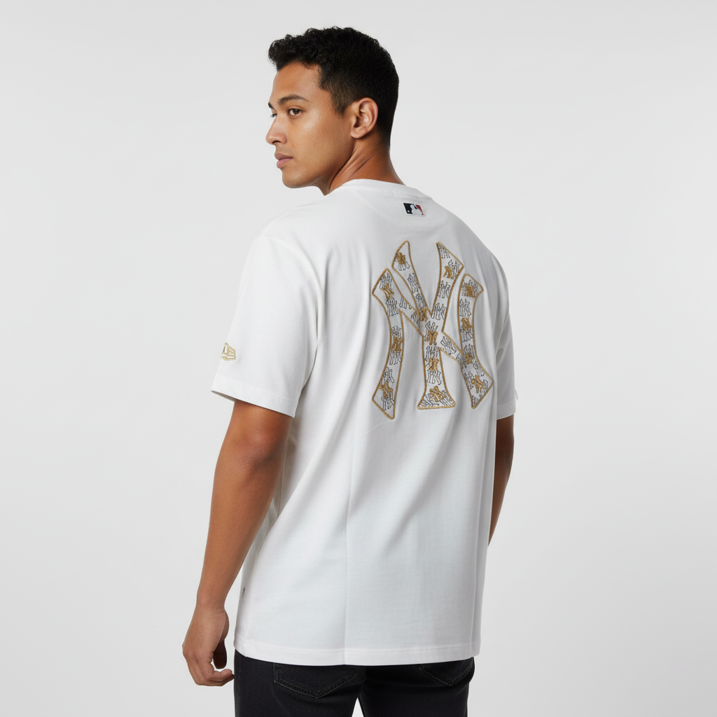 New York Embroidery Oversized Round Neck T-shirt