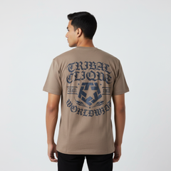 Tribal Embroidery Oversized Round Neck T-shirt