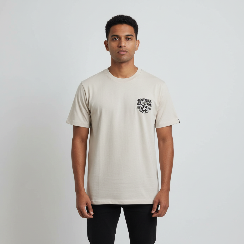 Tribal Embroidery Oversized Round Neck T-shirt