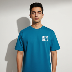Ere Break Rules Printed Men's Oversized Round Neck T-Shirt