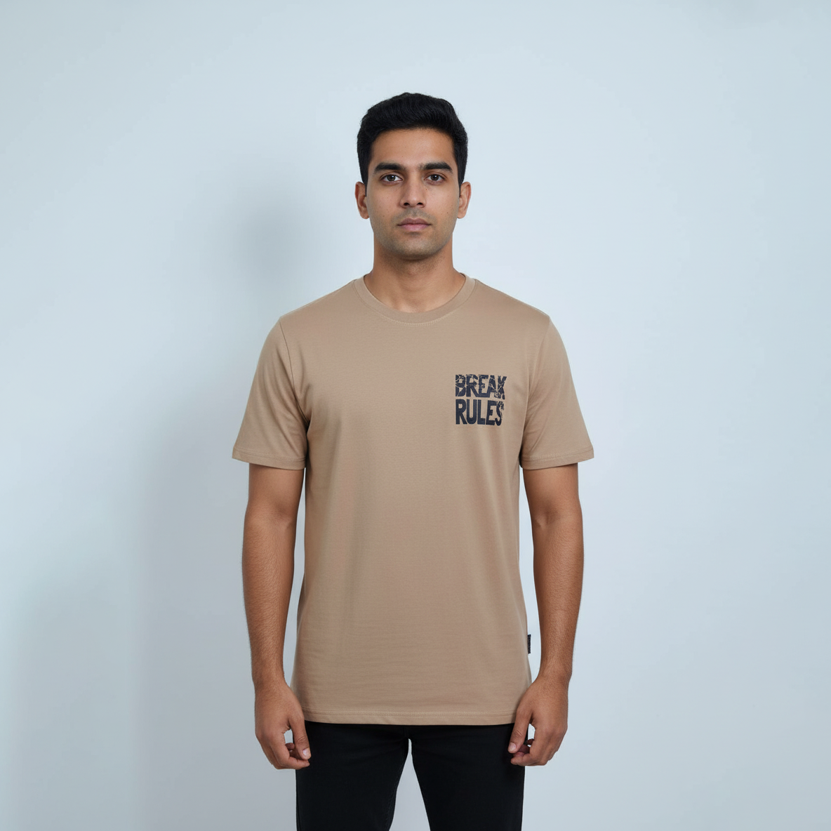 Ere Break Rules Printed Men's Oversized Round Neck T-Shirt
