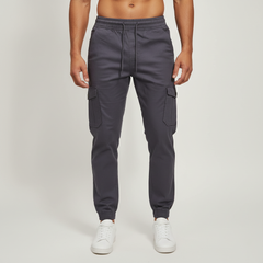 CF Men's Cotton Jogger Pants with Six Pockets, Thick Material