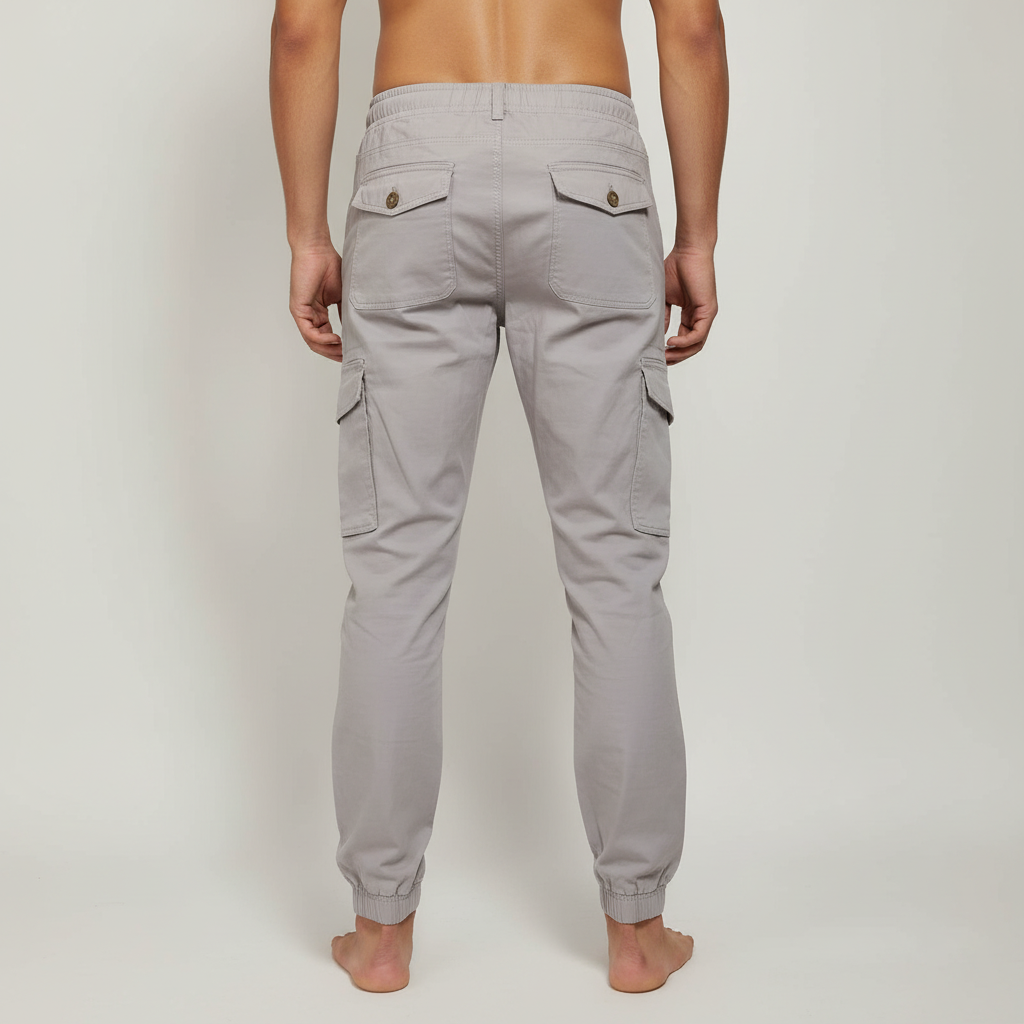 CF Men's Cotton Jogger Pants with Six Pockets, Thick Material