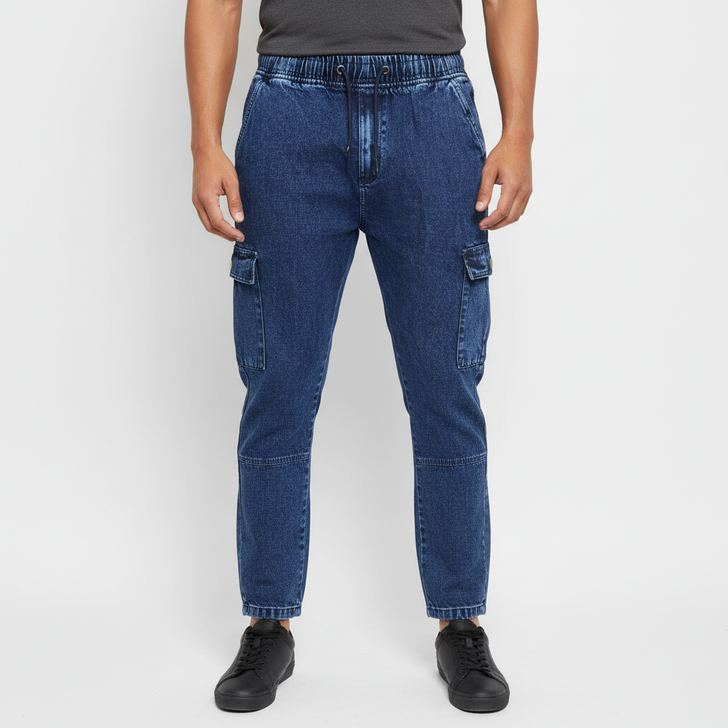 Neodreams Men's Denim Jogger Baggy Pants