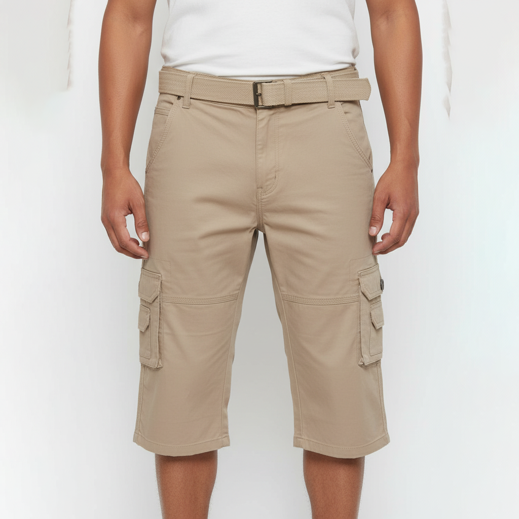Cyborg Fashion Three-quarter Jogger Shorts with Belt