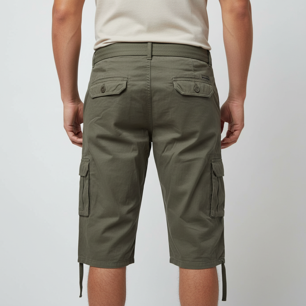 Cyborg Fashion Three-quarter Jogger Shorts with Belt