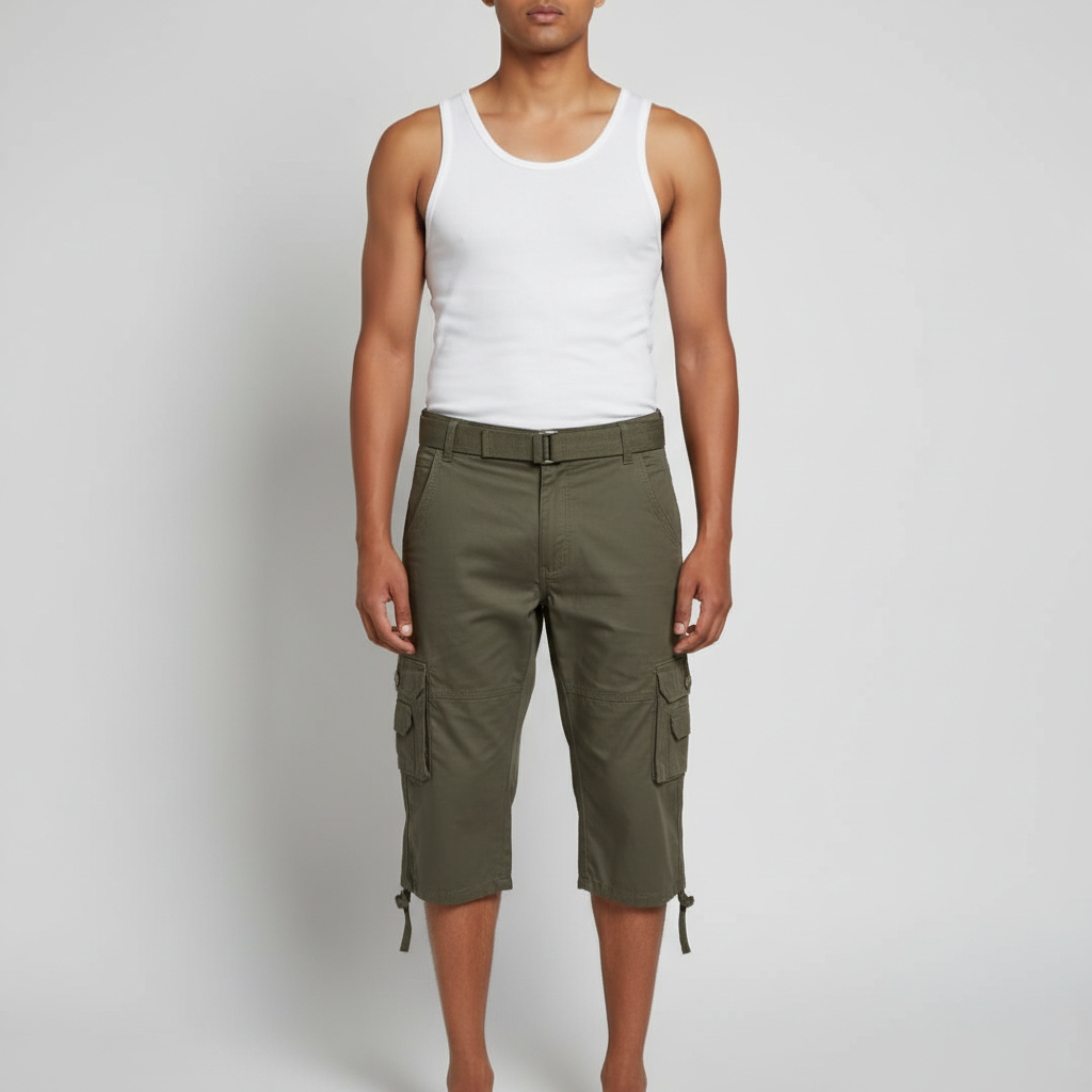 Cyborg Fashion Three-quarter Jogger Shorts with Belt