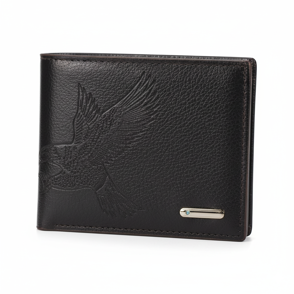 Jiangbao Men's Leather Black Wallets