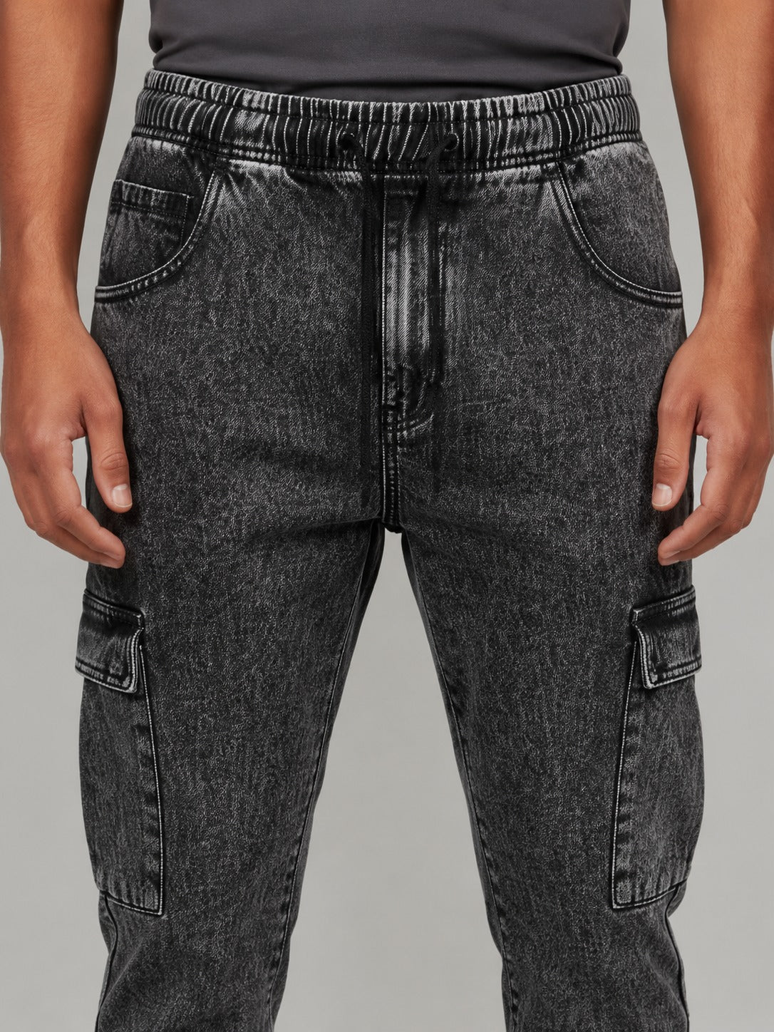 Neodreams Men's Denim Jogger Baggy Pants