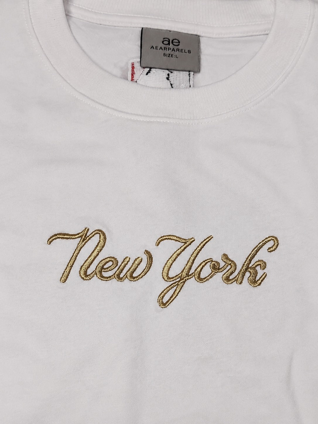 New York Embroidery Oversized Round Neck T-shirt