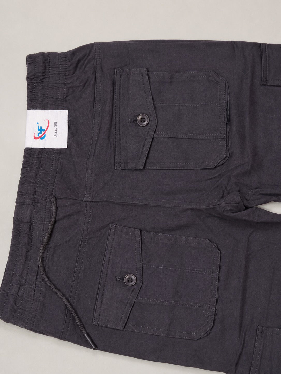 CF Men's Cotton Jogger Pants with Six Pockets, Thick Material