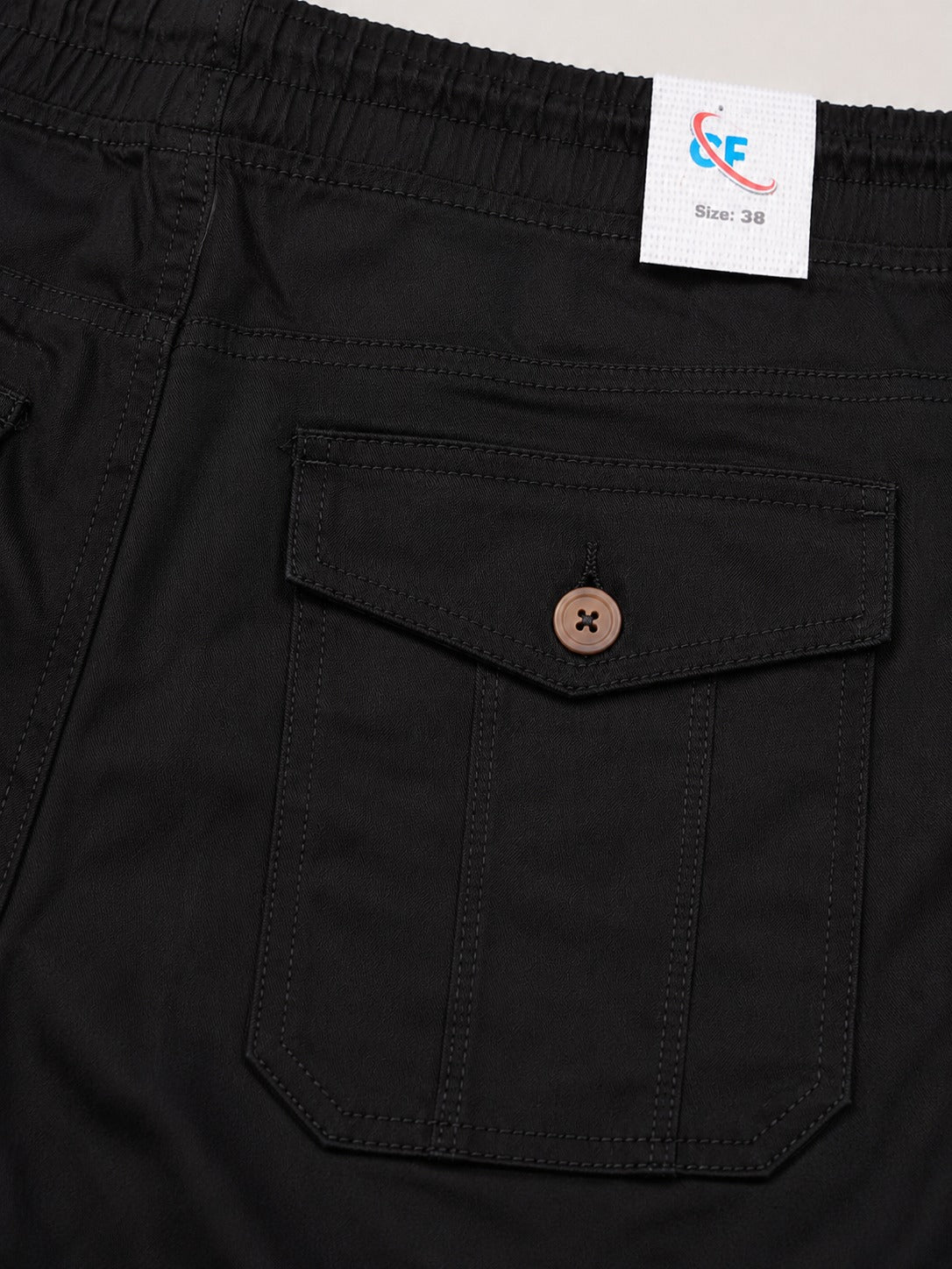 CF Men's Cotton Jogger Pants with Six Pockets, Thick Material