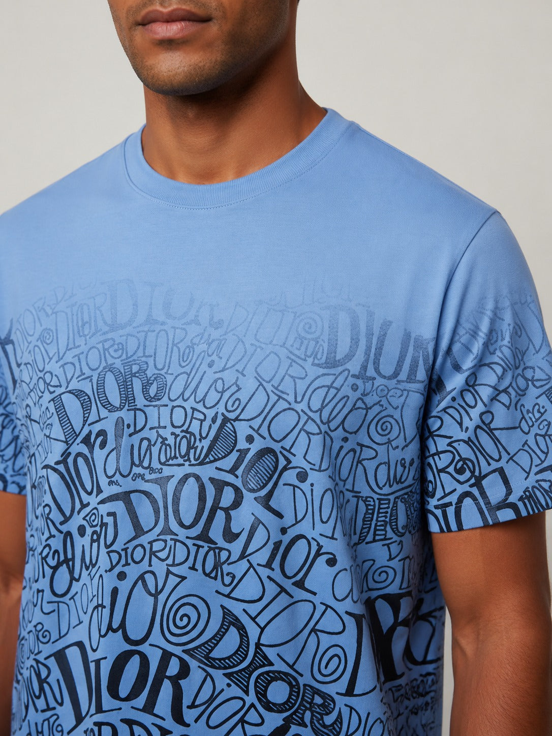 Dior Regular Fit Round Neck Printed T-shirt