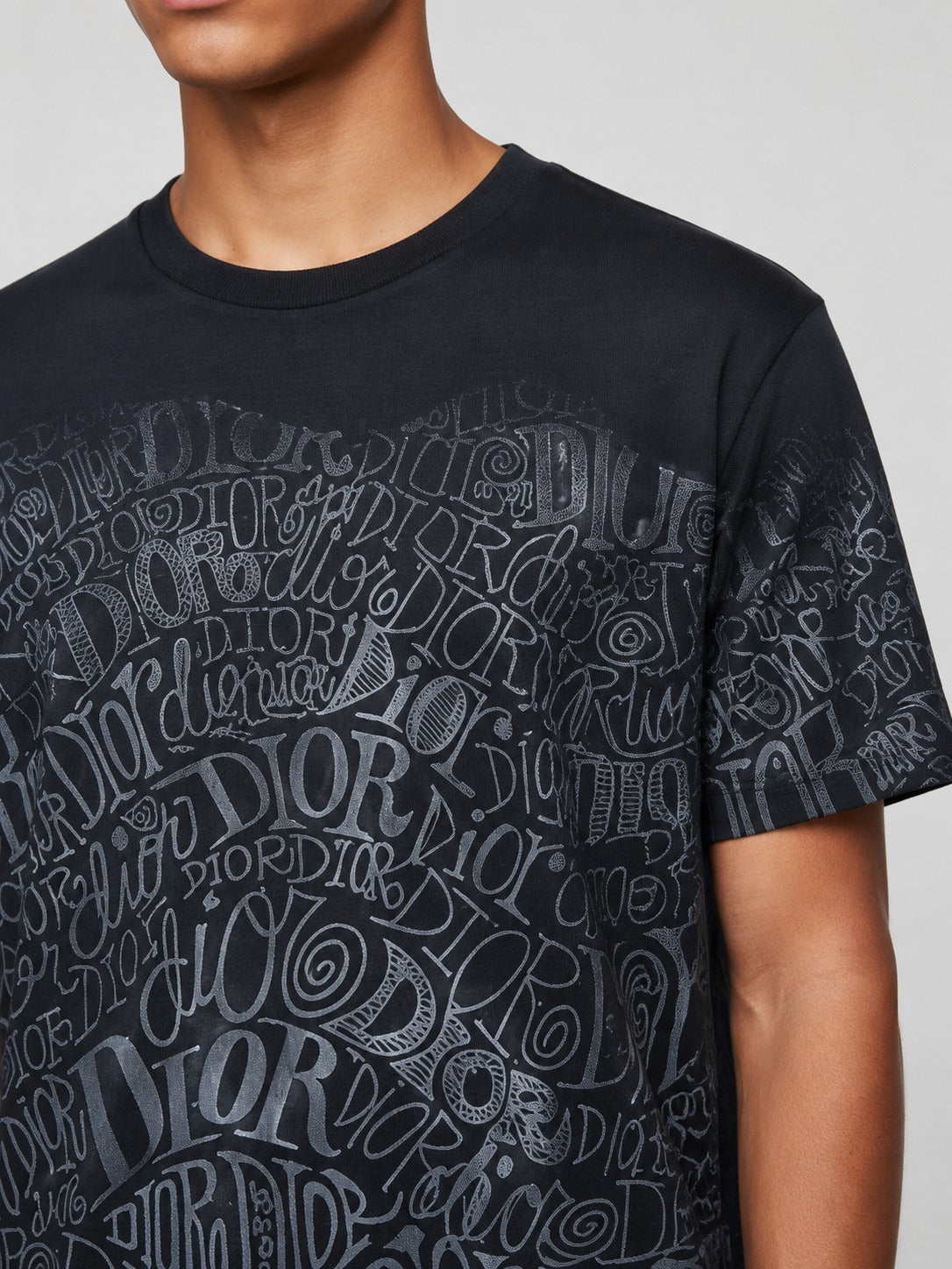 Dior Regular Fit Round Neck Printed T-shirt