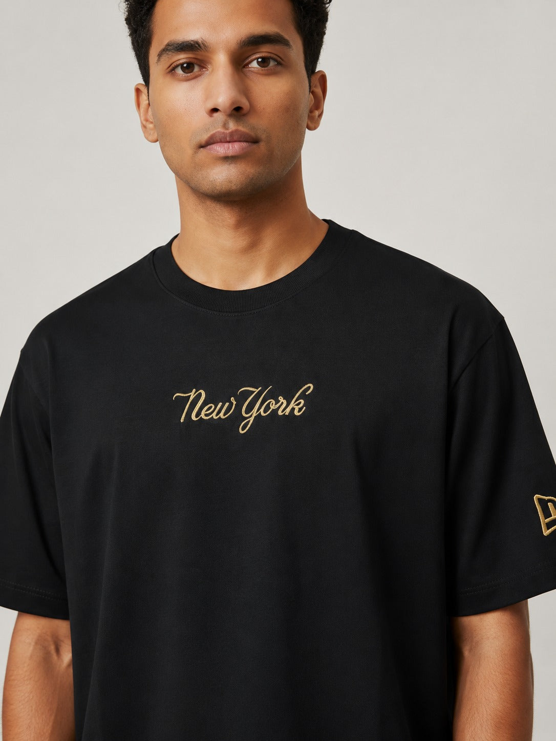 New York Embroidery Oversized Round Neck T-shirt
