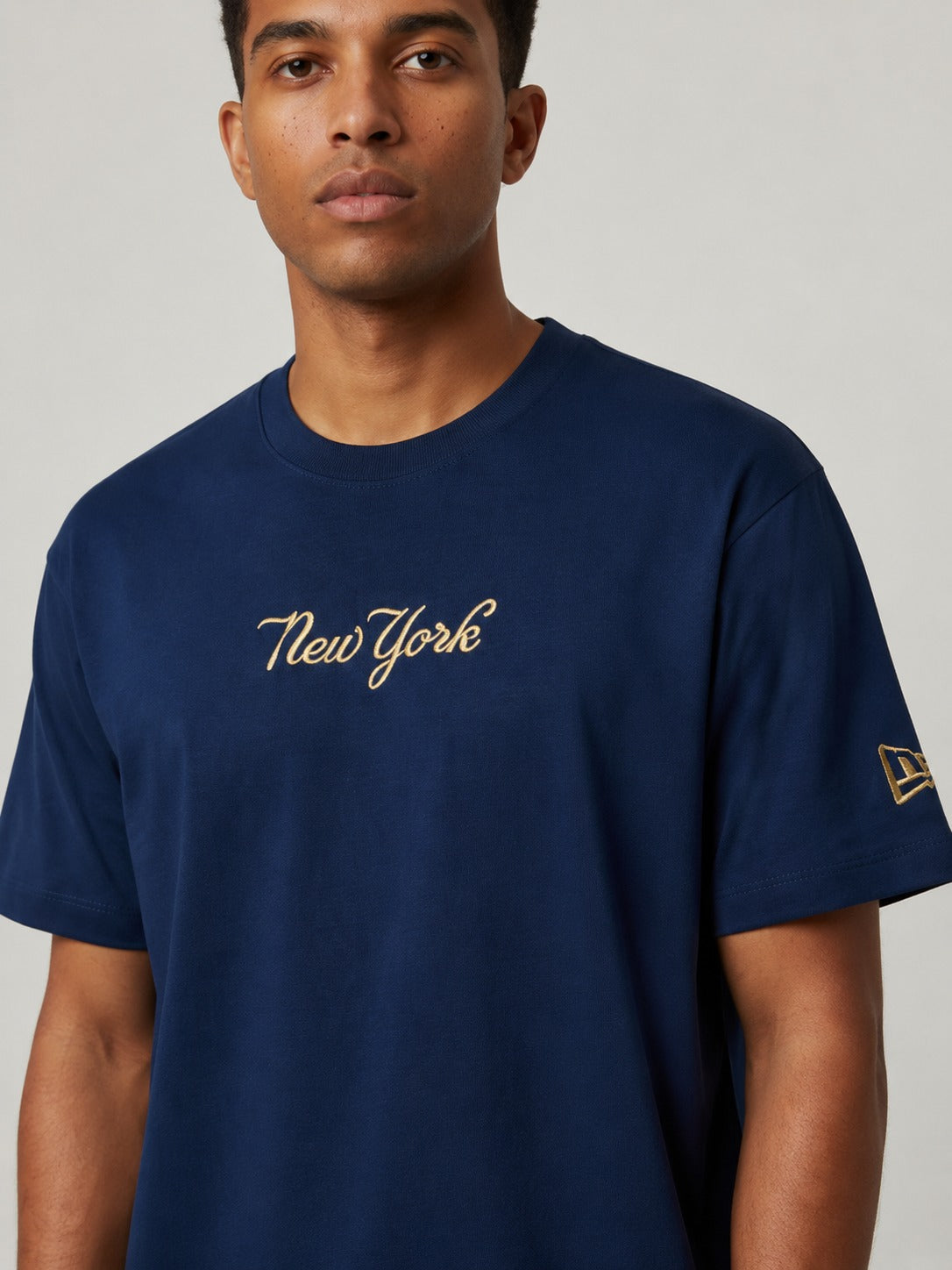 New York Embroidery Oversized Round Neck T-shirt