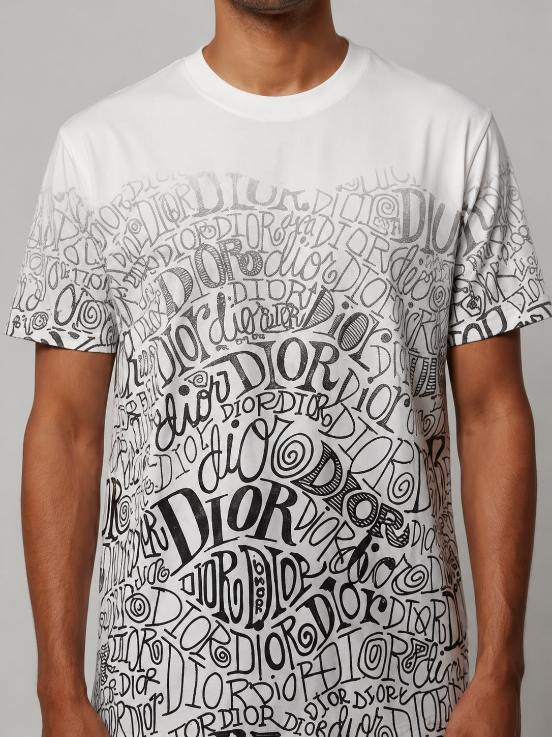 Dior Regular Fit Round Neck Printed T-shirt