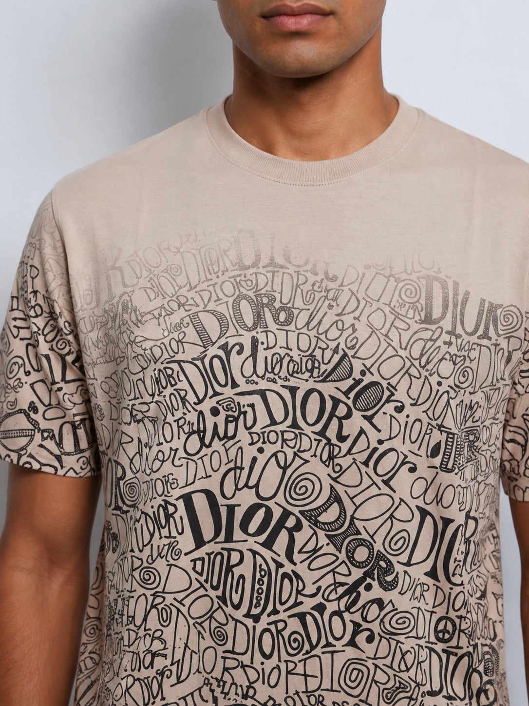 Dior Regular Fit Round Neck Printed T-shirt