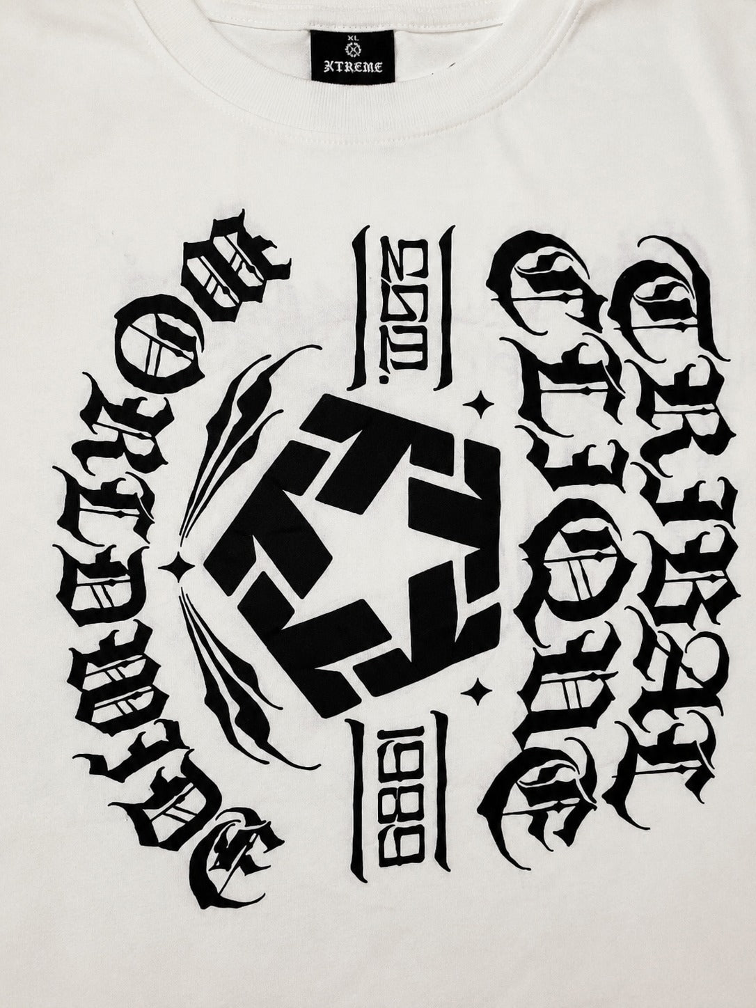 Tribal Embroidery Oversized Round Neck T-shirt