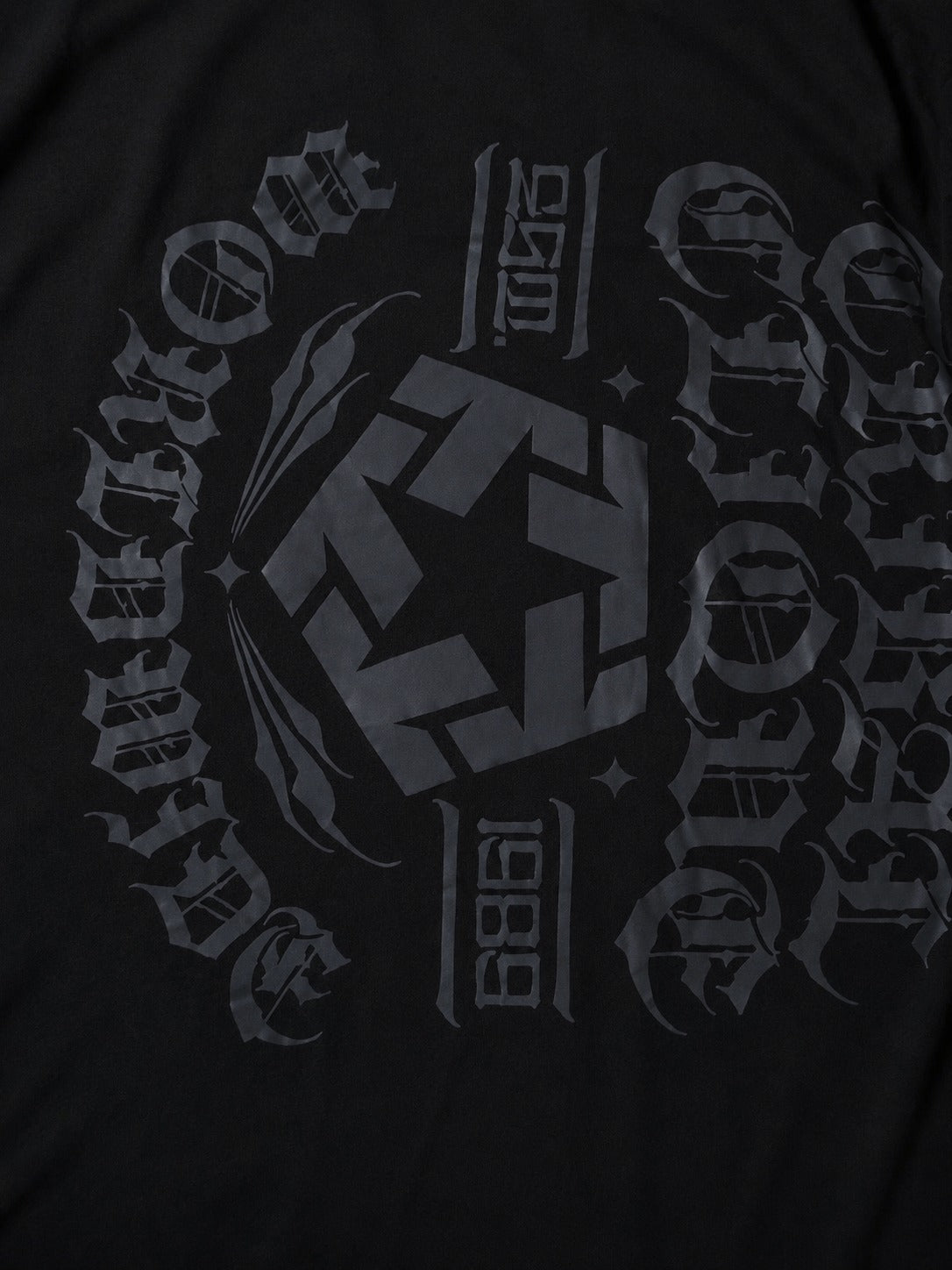 Tribal Embroidery Oversized Round Neck T-shirt
