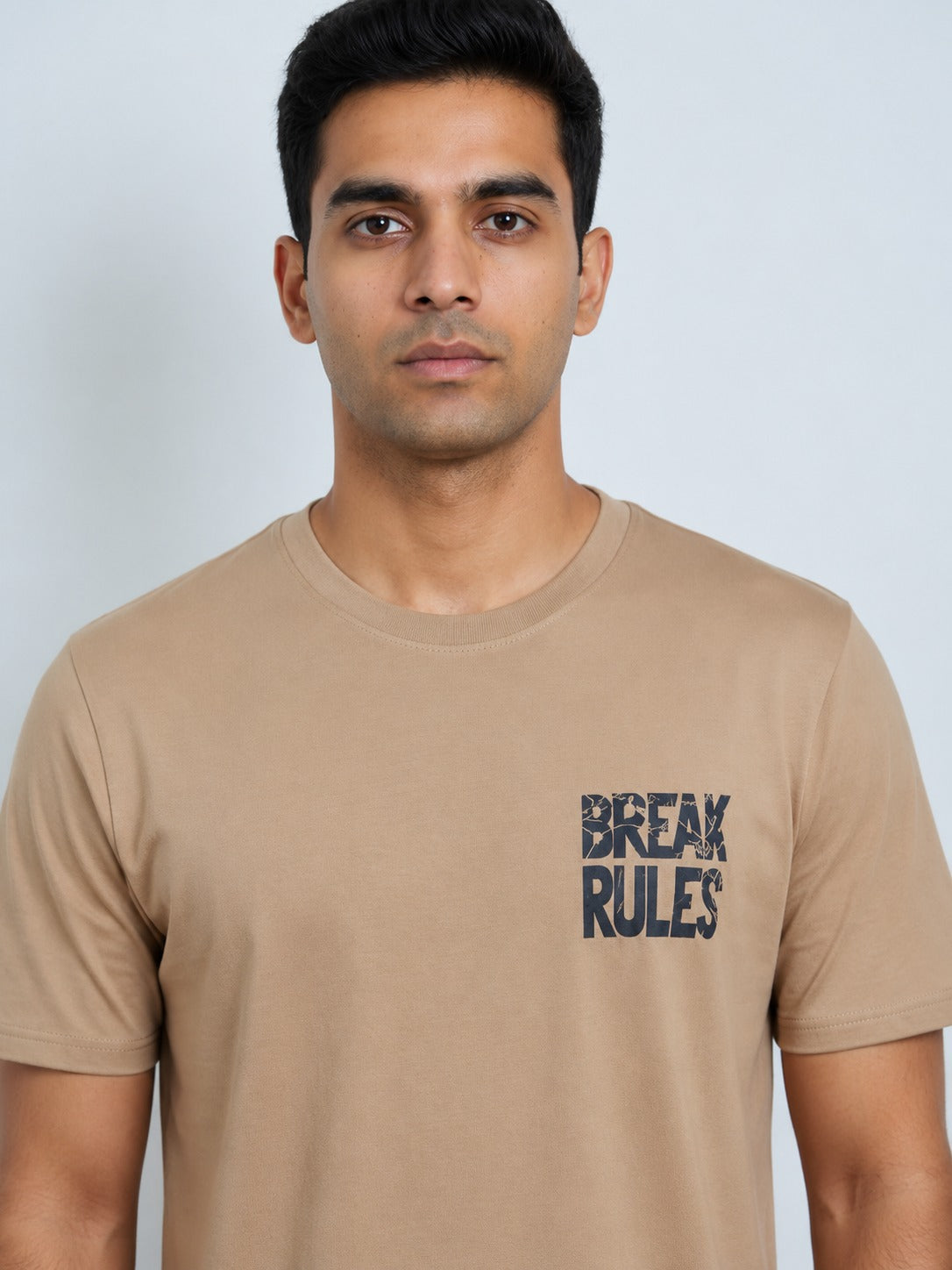 Ere Break Rules Printed Men's Oversized Round Neck T-Shirt