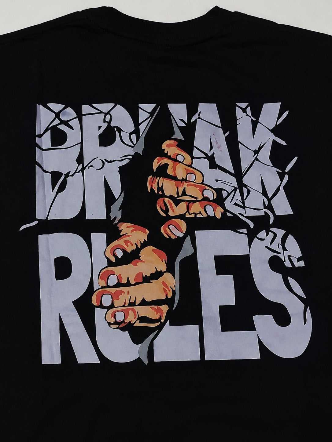 Ere Break Rules Printed Men's Oversized Round Neck T-Shirt