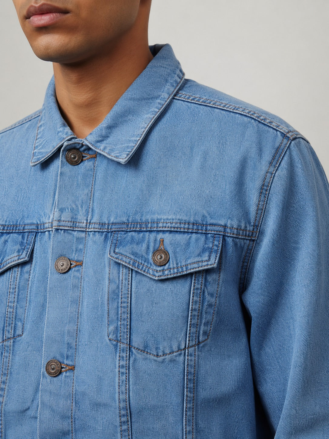 Boohoo High Quality Men's Blue Denim Shirt