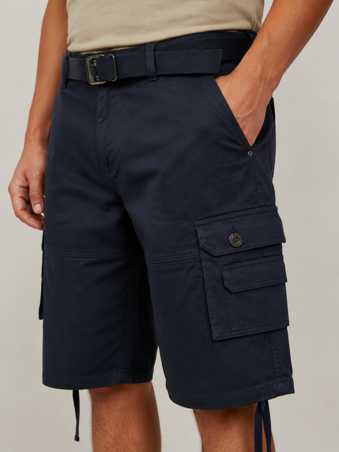 Cyborg Fashion Three-quarter Jogger Shorts with Belt